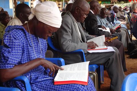 Woman and Man reading Bible